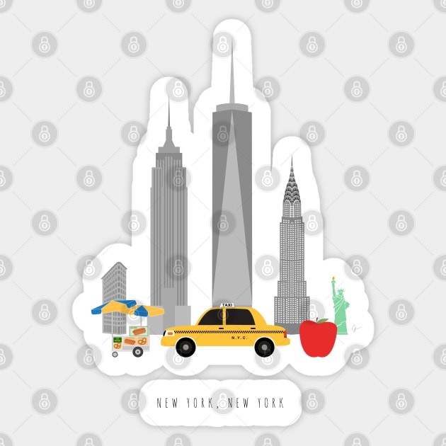 New York City, NYC Skyline Sticker by lymancreativeco